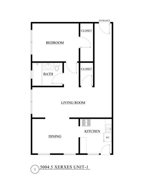 A floor plan of a 5004.5 XERXES UNIT-1.